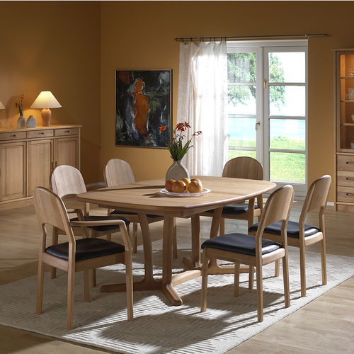 Table traditionnelle - 9243B/2 - dyrlund - en aulne / avec piètement en aulne / ronde