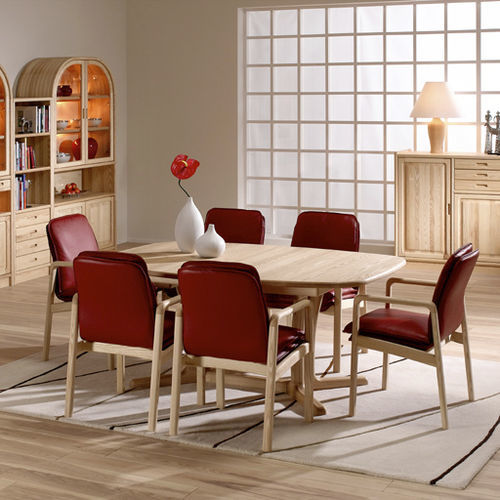 Table à manger design scandinave - 9243B/2 - dyrlund - en frêne / avec piètement en frêne / ovale