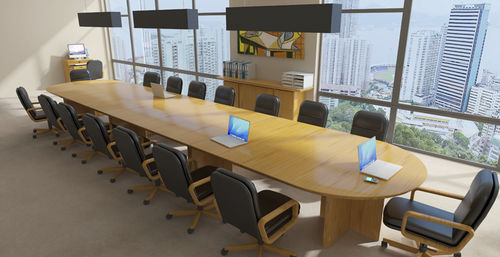 Table de conférence moderne - 6712/20. - dyrlund - en bois de rose / avec piètement en bois / ovale