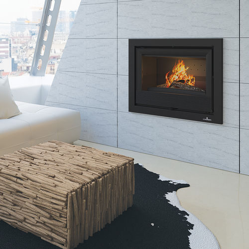 Insert de cheminée à bois - PARIS 90 - Bronpi - en acier / en fonte / à convection forcée