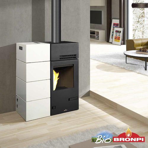 Poêle à bois - CAROL-MIXTA - Bronpi - à granulés / 11 kW / multicombustible