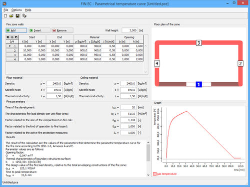 Logiciel de calcul - PARAMETRIC TEMPERATURE CURVE - FINE - pour la conception anti-incendie