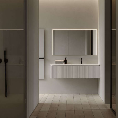 Meuble vasque suspendu - VIACONDOTTI: 04 - IDEAGROUP - en bois / contemporain / sans porte