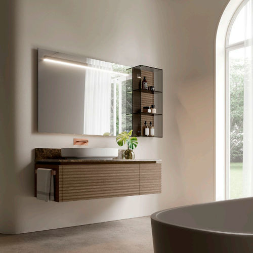 Meuble vasque suspendu - DOLCEVITA 1 - IDEAGROUP - en bois / en marbre / contemporain