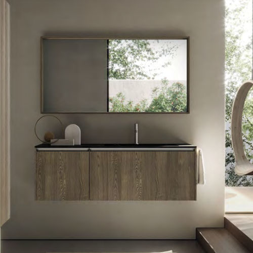 Meuble vasque suspendu - SENSE 04 - IDEAGROUP - en bois / contemporain / sans porte