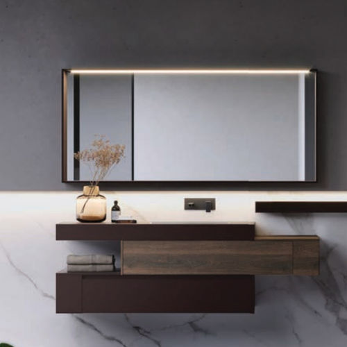 Meuble vasque suspendu - NYÙ 01 - IDEAGROUP - en HPL / contemporain / sans porte