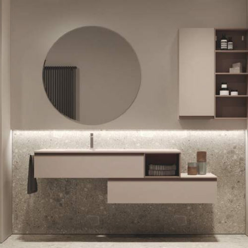 Meuble vasque suspendu - MY TIME 02 - IDEAGROUP - en mélaminé / moderne / sans porte