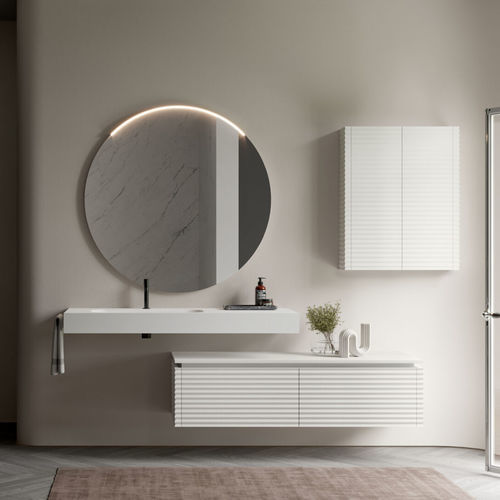 Miroir de salle de bain mural - LAP - IDEAGROUP - contemporain / rond / vertical