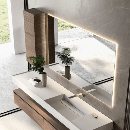 Miroir de salle de bain mural - SIDE - IDEAGROUP - contemporain / rectangulaire / horizontal