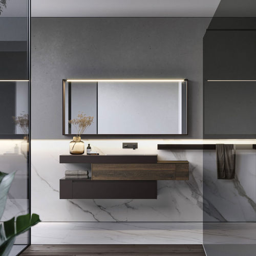 Miroir de salle de bain mural - NEST  - IDEAGROUP - contemporain / rectangulaire / en HPL