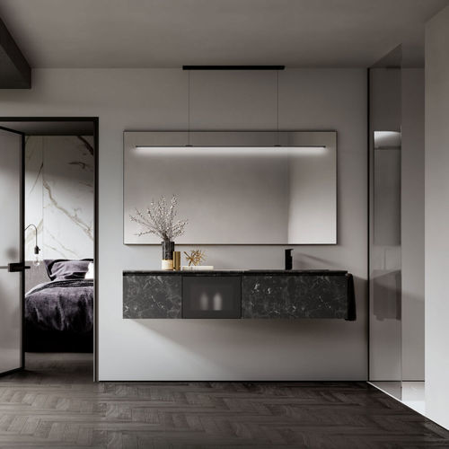 Miroir de salle de bain mural - SAT/SAL - IDEAGROUP - contemporain / rectangulaire / aluminium