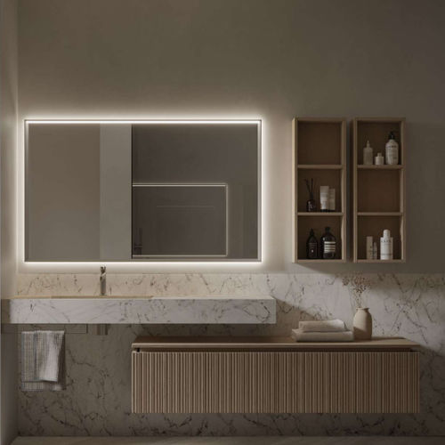 Meuble vasque suspendu - VIACONDOTTI: 06 - IDEAGROUP - en bois / grès / contemporain