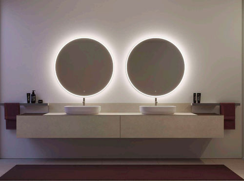 Meuble vasque double - DOGMA5 - IDEAGROUP - suspendu / bois / en marbre