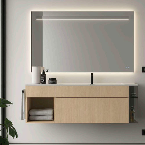 Meuble vasque suspendu - DOGMA6 - IDEAGROUP - en bois / en marbre / grès