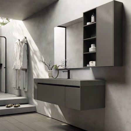 Meuble vasque suspendu - SENSE 07 - IDEAGROUP - en bois / contemporain / sans porte