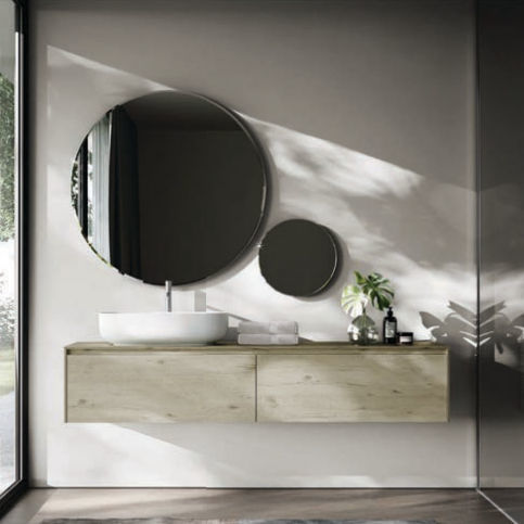 Meuble vasque suspendu - NYÙ 06 - IDEAGROUP - en HPL / contemporain / sans porte