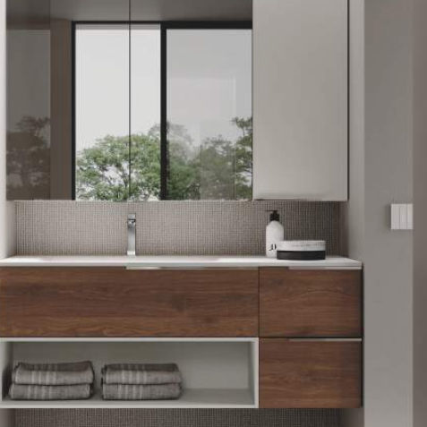 Meuble vasque suspendu - MY TIME 05 - IDEAGROUP - en bois / contemporain / sans porte