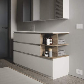 Meuble vasque à poser - MY TIME 06 - IDEAGROUP - en bois / en HPL / contemporain