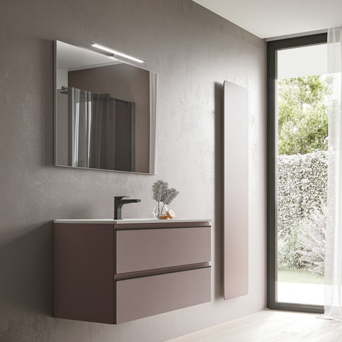 Meuble vasque suspendu - SYSTEM - 02 - IDEAGROUP - en mélaminé / contemporain / sans porte