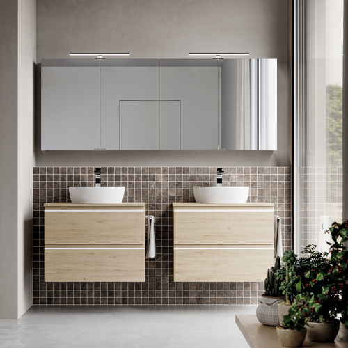 Meuble vasque suspendu - SYSTEM - 07 - IDEAGROUP - en mélaminé / contemporain / sans porte