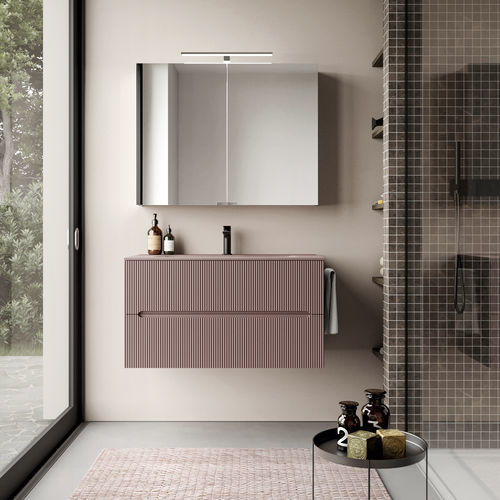 Meuble vasque suspendu - SMYLE: 01 - IDEAGROUP - en bois / contemporain / sans porte