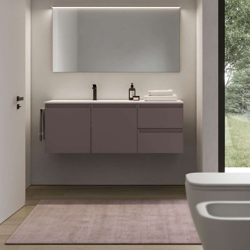 Meuble vasque suspendu - 01 LOGIC - IDEAGROUP - en polymère / contemporain / avec placard intégré