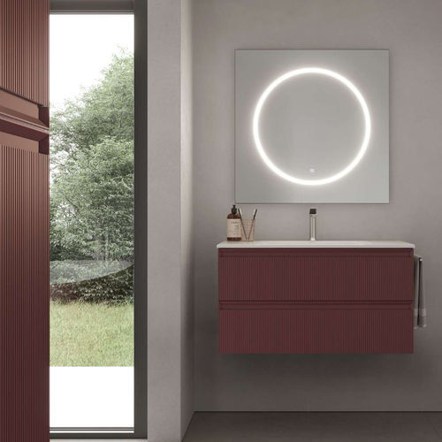 Meuble vasque suspendu - 03 STEP - IDEAGROUP - en polymère / contemporain / avec placard intégré