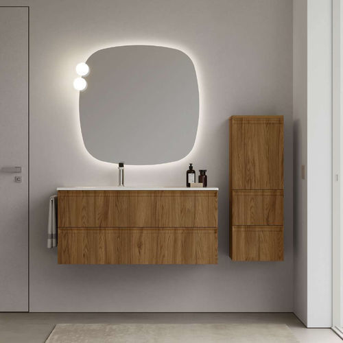 Meuble vasque suspendu - 04 STEP - IDEAGROUP - en polymère / contemporain / avec placard intégré