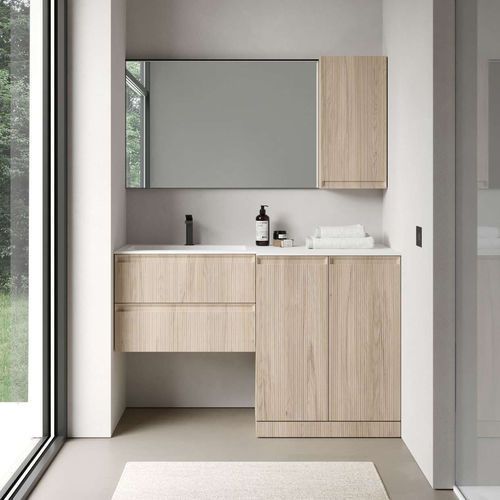Meuble vasque suspendu - 08 STEP - IDEAGROUP - en polymère / contemporain / avec placard intégré