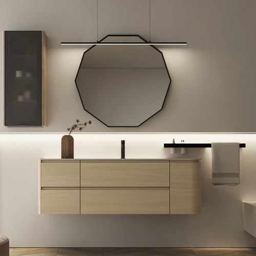 Meuble vasque suspendu - 02 - IDEAGROUP - en bois / en Corian® / en verre