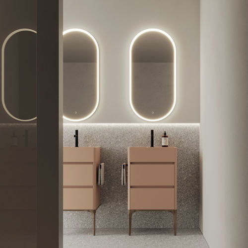 Meuble vasque à poser - 05 - IDEAGROUP - en bois / contemporain / sans porte