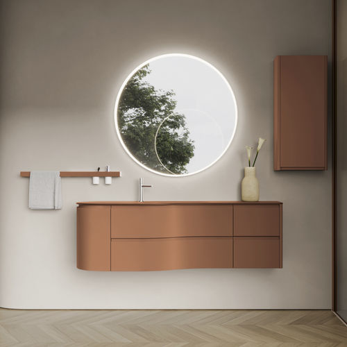 Meuble vasque suspendu - 07 - IDEAGROUP - en verre dépoli / contemporain / sans porte