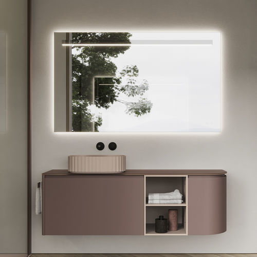 Meuble vasque suspendu - 09 - IDEAGROUP - en verre dépoli / contemporain / sans porte