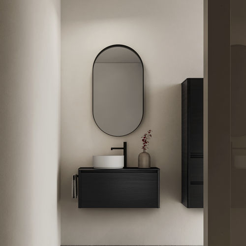 Meuble vasque suspendu - 10 - IDEAGROUP - en verre dépoli / contemporain / sans porte