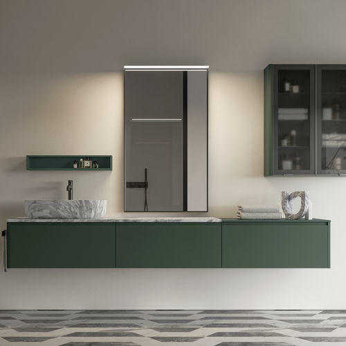 Meuble vasque suspendu - 13 - IDEAGROUP - en aluminium / en marbre / en verre