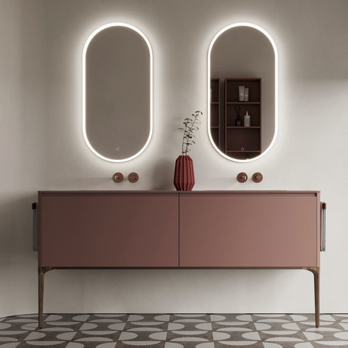 Meuble vasque double - 14 - IDEAGROUP - à poser / suspendu / en bois