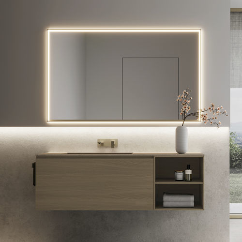 Meuble vasque suspendu - 20 - IDEAGROUP - en bois / grès / contemporain