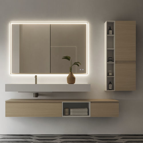 Meuble vasque suspendu - 21 - IDEAGROUP - en bois / en Corian® / contemporain
