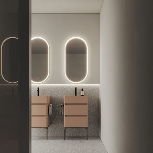 Miroir de salle de bain mural - NETTUNO - IDEAGROUP - contemporain / ovale / blanc
