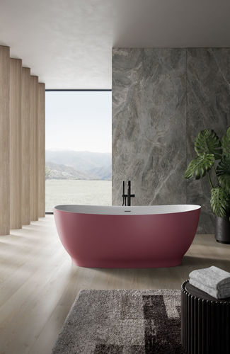Baignoire ovale - ISCHIA - IDEAGROUP - en îlot / pour habitat / en CristalPlant®