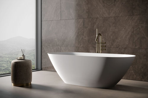 Baignoire ovale - HOME - IDEAGROUP - en îlot / pour habitat / en Solid Surface