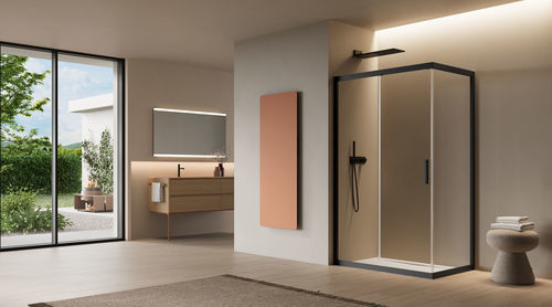 Cabine de douche en aluminium - ORIGO - IDEAGROUP - en verre trempé / coulissante / pliante