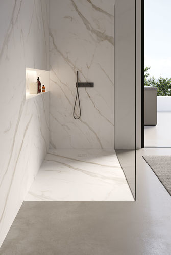 Receveur de douche rectangulaire - BLADE - IDEAGROUP - à fleur de sol / surélevé / grès