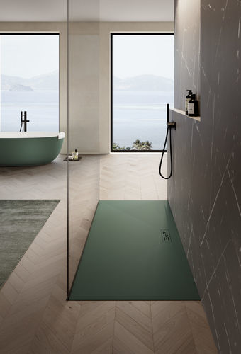 Receveur de douche rectangulaire - TWENTY - IDEAGROUP - à fleur de sol / surélevé / en Technogel®