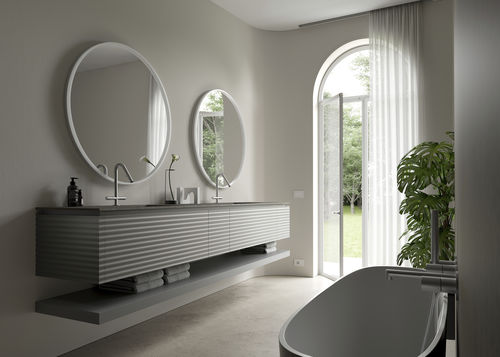 Meuble vasque double - DOLCEVITA 7 - IDEAGROUP - suspendu / en bois / contemporain