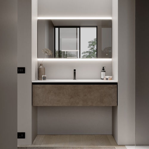 Miroir de salle de bain mural - DUAL  - IDEAGROUP - contemporain / rectangulaire / horizontal