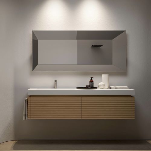 Meuble vasque mural - DOLCEVITA 12 - IDEAGROUP - en chêne / en Corian® / contemporain