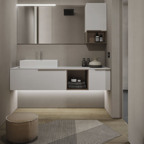 Meuble de salle de bain avec éclairage intégré - MY TIME 17 - IDEAGROUP - contemporain / résidentiel / en bois