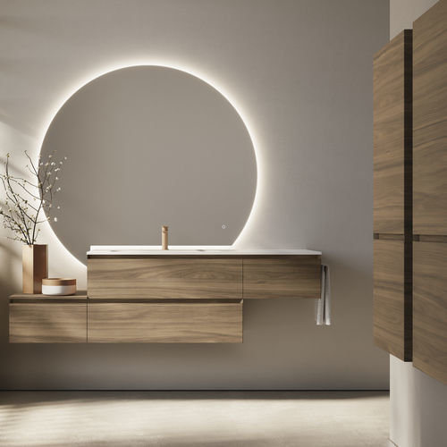 Meuble vasque suspendu - CUBIK 04 - IDEAGROUP - en HPL / moderne / sans porte