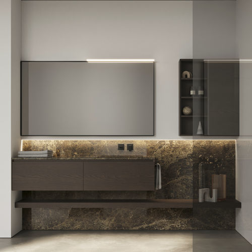 Meuble de salle de bain moderne - CUBIK 02 - IDEAGROUP - résidentiel / en bois / en aluminium